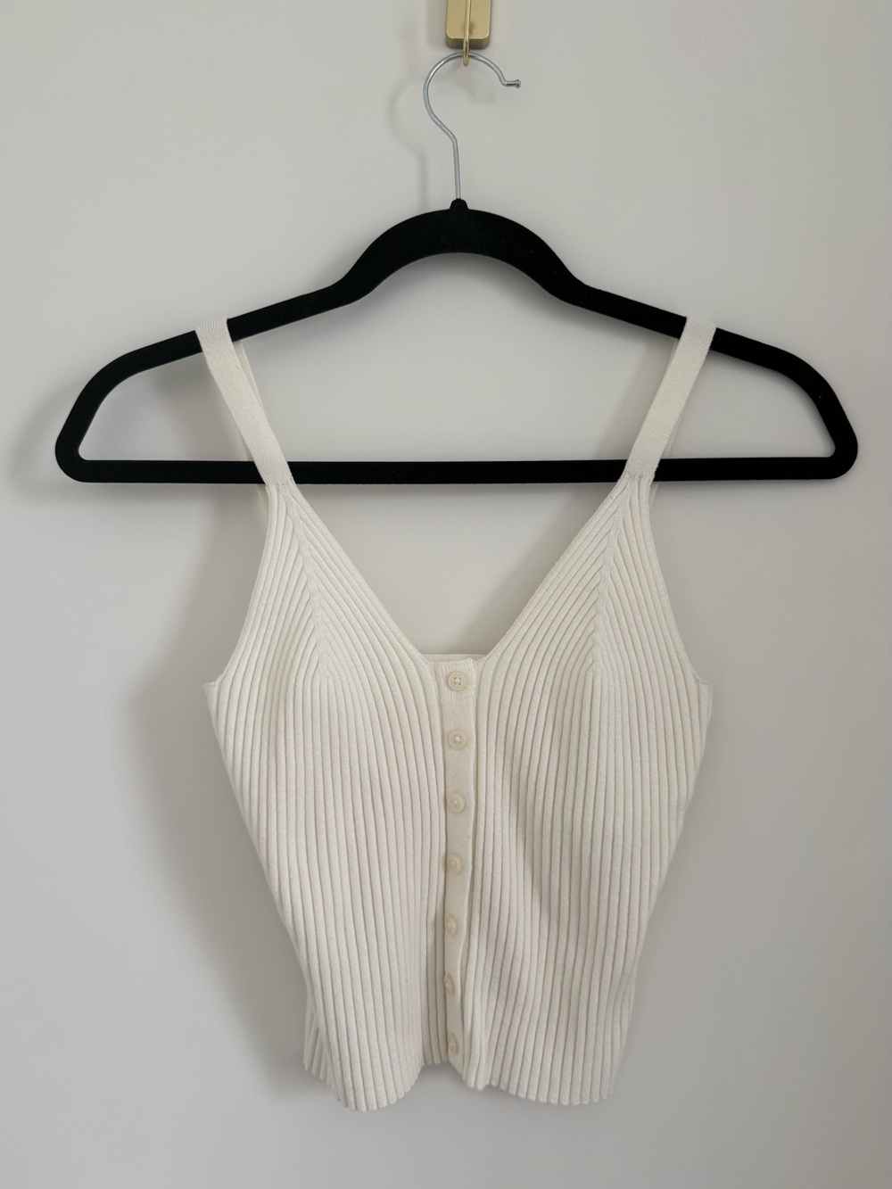 Aerie Button-Front Sweater Tank Top - Cream (Size M)